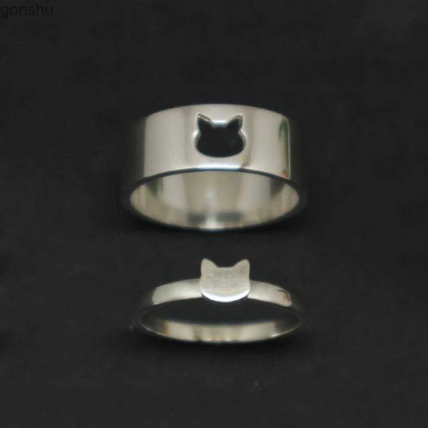 Rings de couple Ring 2 pièces Set Set assorties pour les couples correspondant aux anneaux de chat mignons pour eux des anneaux pour les anniversaires Cadeaux de couple wx