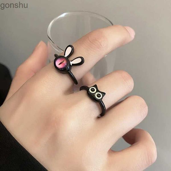 Couple Anneaux 2023 Nouvelles tendances de la mode Unique Design Unique Elegant et Exquis Sweet Black Cat Open Ring Couple de mariage Bijoux haut de gamme