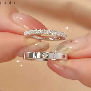 Paar ringen 925 sterling zilveren boog paar open ring bruiloft aanbeveling ring ring diamant paar ring voor mannen en vrouwen nieuwe mode sieraden geschenken wx