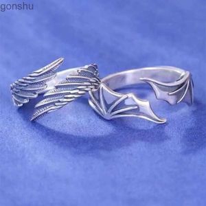 Ring Rings Angel Devil Wing Ring Couple pour les femmes correspondant au meilleur ami Trend Promise Ring pour les bijoux de pouce adolescents WX