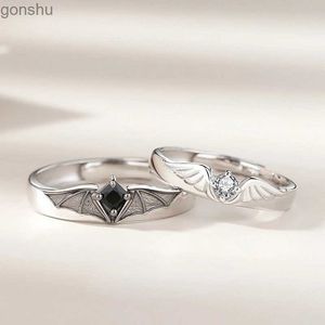 Couple anneaux Angels and Devils ailes personnalisées tendances de la mode sonneurs de couple pour hommes et femmes engagement de mariage couple promesse anneaux wx