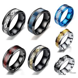 Paar ringen bk 35pcs/veel klassieke Celtic Dragon Punk roestvrijstalen sieraden Men Rock Holiday Wedding Bands Party Street Fashion GIF DHRPC