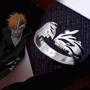 Couple anneaux blanchie noire sakaki un anneau de protection jouer le rôle de rôle accessoires bijoux accessoires neutres couple cadeau réglable cadeau S2452455