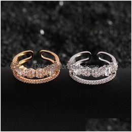Paar Ringen Eyer Eenvoudige Vierkante Fl Zirkoon Belofte Ringen Voor Vrouwen Hoge Kwaliteit Geometrische Oostenrijkse Mode-sieraden 1023 B3 Drop Delive