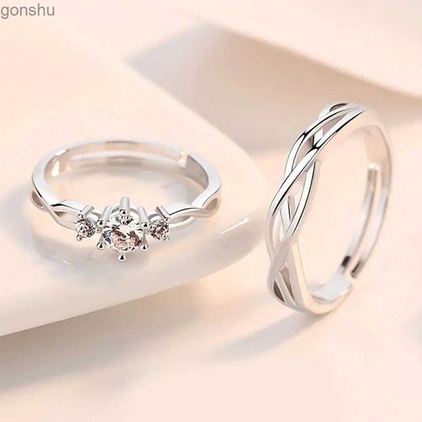 Anillos de pareja de pareja de moda anillo de pareja en Corea Simple y personalizado Ronor de pareja romántica Regalo abierta ajustable para hombres y mujeres WX