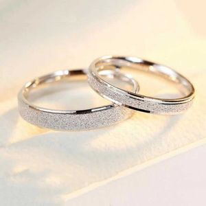 Paar ringen hoogwaardige eenvoudige matringte roestvrijstalen minnaar ring 4 mm 6 mm brede zilveren bruiloft ring sieraden S2452455