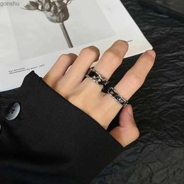 Paar ringen kadrufi punk zwarte open ring heren luxe paar jas exquise stijl vingerring anillos sieraden 2023 mode wx
