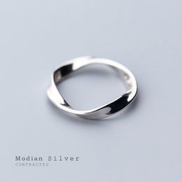 Couple Anneaux Modian Minimalist Spin Wave Anneaux pour Femmes Mode 925 Sterling Silver Simple Géométrique Anneau Fine Jewelry Design 230519