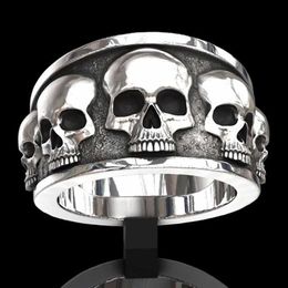 Paar ringen nieuwe legering punk stijl fiets schedel ring skelet skelet heren paar ring party sieraden gepersonaliseerd cadeaume 7-12 s2452455