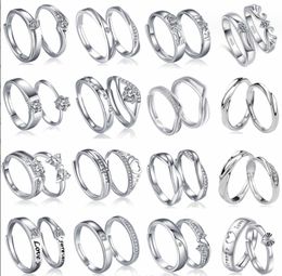 Couple Anneaux Nouvelle Haute Qualité 925 Sterling Sier Fit Bague Mince Empilable Partie Ronde Femmes Original Pandora Bijoux Cadeau Paire Pour Moi Otgs3