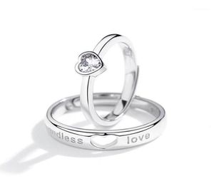 Couple Anneaux S925 Silver Silver Permanent Knot Concentric Lovers Ring Woman Student Student Love to Valentine039s Day Gift2636767