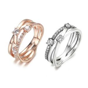 Pareja anillos espumosos para mujer anillo de tres bandas