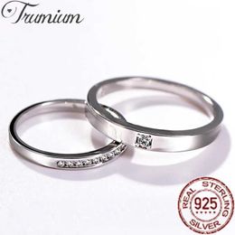 Paar ringen trumium 925 sterling zilveren ring paar Bijoux verloving bruiloft vinger ring mousserende zirkon sieraden valentijnsdag cadeau s2452301
