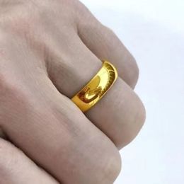 Paar ringen umq 24k pure copy real 18k geel goud 999 24k gewoon soepel gezicht persoonlijkheidsgeld op zoek naar paar ring voor mannen en vrouwen paar 230518