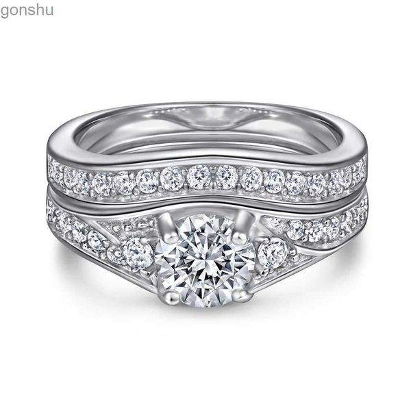 Couple anneaux précieux amant promesse anneau ensemble aaaa zircon 10kt platine fête de mariage bague féminine fiançailles bijoux bijoux wx