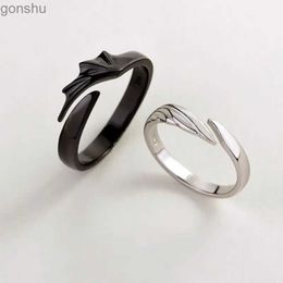 Paar ringen wannee hot sale creatieve messing ring gewoon geometrische angel devil vleugels paar opening wx96416