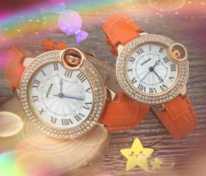 Paar Roman Dial Watch 38mm 33 mm mode kristal diamanten ring mannen vrouwen echte lederen riem kwarts kern dames vrouwelijke ros￩goud zilveren kast pols cheer cadeaus