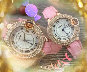 Paar Roman Dial Watch 38 mm 33 mm mode kristal diamanten ring mannen dames echte lederen riem kwarts kern dames roos goud elegante polshorloges montre de luxe
