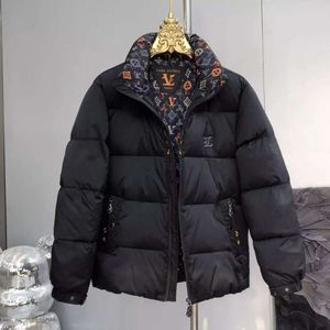 Hochwertige Baumwolljacke für Paare, Instagram-Stehkragen, neue Trendmarke für den Winter, leichter Luxusdruck, kalte Jacke im Western-Stil für Herren