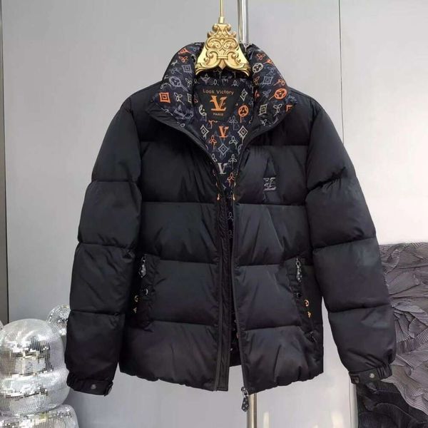 Veste en coton haut de gamme pour couple, col montant Instagram, nouvelle marque tendance d'hiver, imprimé de luxe léger, veste froide de style occidental pour hommes