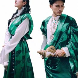 Couple Style Robe Tibétaine Vêtements Costumes Femme Ethnique Voyage Shoot Photo Stu Photographie l4G9 #