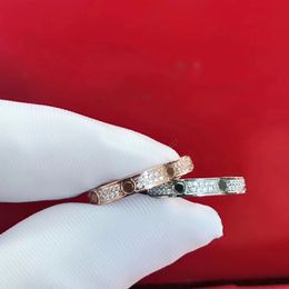 paar dunne diamanten schroefring dames roestvrij staal zirkon liefde merk ringen sieraden geschenken voor vrouw verlovingsring accessoires groothandel