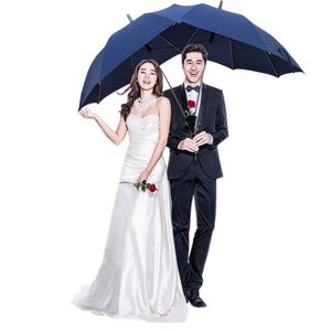 Couple parapluies longue poignée bipolaire hommes femme semi-automatique cadeau d'affaires parapluie coupe-vent
