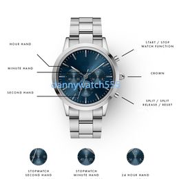Casal relógio masculino designer relógio dw estilo nórdico Yanze 42mm tradicional três olhos cronógrafo multifuncional quartzo relógios de negócios orologio da polso