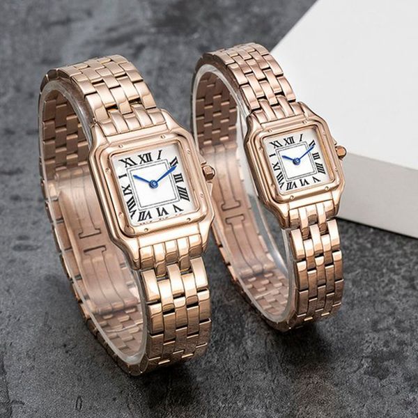 Relojes de Pareja Relojes de Cuarzo de Acero Inoxidable importados de Alta Calidad para Mujer Elegante Mesa de Diamante Noble 50 Metros Reloj de Pulsera de Renacimiento a Prueba de Agua Regalos navideños