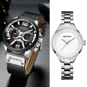 Par de relojes par hombres y mujeres Reloj de pulsera de marca de lujo Curren Reloj femenino hombres Reloj impermeable para amantes Reloj Hombre 210527