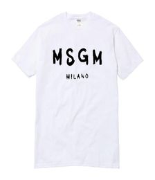 Couple WholeHigh Qualité MenWomen MSGM T-shirt D'été Marque Lettre Imprimé Tops Tee Casual Coton À Manches Courtes Oneck Tshirt5883923