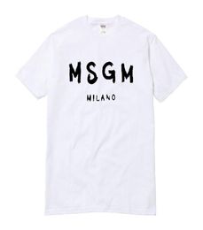 Paar WholeHigh Kwaliteit MenWomen MSGM T-shirt Zomer Merk Brief Gedrukt Tops Tee Casual Katoen Korte Mouw Oneck Tshirt7231889