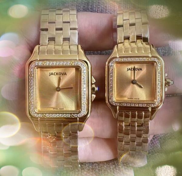 Paar Damen Herren Dwellers Uhren Zwei Pins Diamanten Ring Iced Out Uhr Quarzwerk 316L Edelstahl Gürtel Geschenk Uhr Timer Armbanduhr