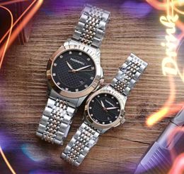 Pareja Mujeres Hombres Amantes Relojes 38 mm 28 mm Japón Movimiento de cuarzo Reloj Reloj de pulsera Fino Acero inoxidable 316L Calendario todo el reloj del crimen regalo de Navidad favorito