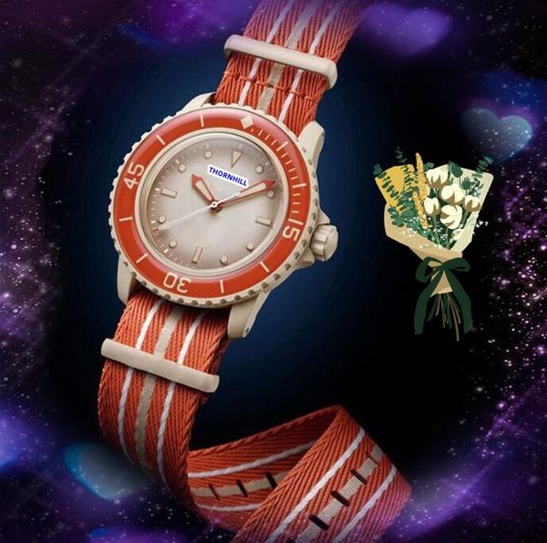 Couple femmes hommes amoureux montres bracelet en nylon batterie Qurtz et horloge à mouvement mécanique automatique reloj de lujo saphir 5ATM montre étanche cadeaux