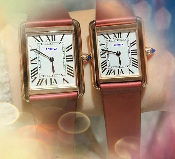 Couples pour hommes pour femmes montres deux aiguilles bleues conception de quartz de haute qualité Top de luxe véritable cuir en cuir de vache bracelet Chaîne d'horloge de mode réservoir carré