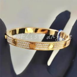 Paren armbandontwerper bangle titanium staal 3 rij volledige diamant dames mannen mannen timstmas armbanden afstand sieraden cadeau met origineel merk H12032