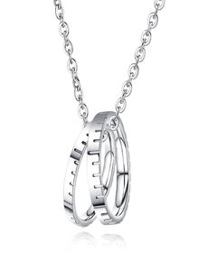 Collier de couple Pendant En acier inoxydable en acier inoxydable Titane Bague Pendante Femme pour hommes