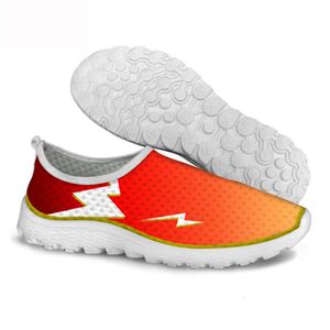 Couples Sports de plein air chaussures de course foudre Logo imprimé léger anti-dérapant chaussures décontractées Surface en maille