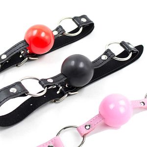 Koppels vaste open mondbal zachte siliconen gag mokkerij volwassen games bondage fetish lederen riem seksspeelgoed voor vrouwen erotisch