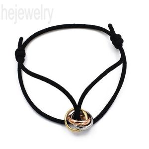 Paren drie ringen Trinity armband rode touwarmband voor vrouwen DIY HIPHOP Multicolor sieraden vergulde gouden lus tiktok trend sierlijke armband zomer cool f23