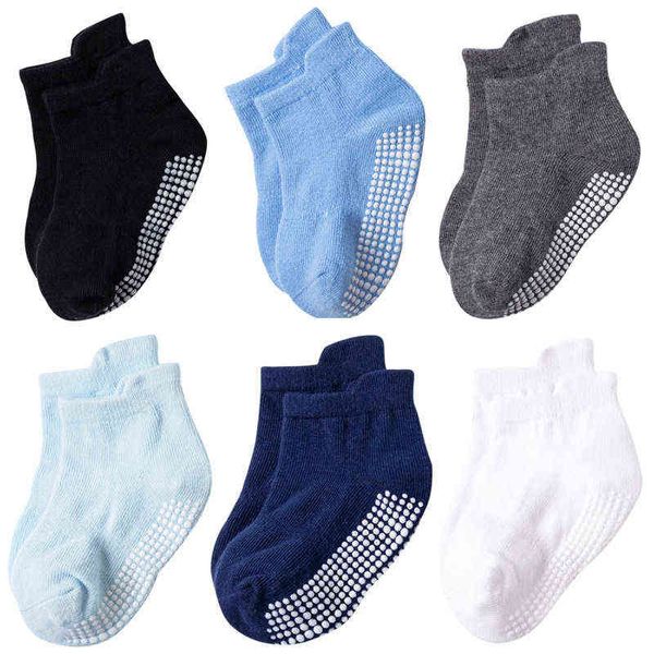 CouplesParty Enfants Chaussettes Antidérapant Low Cut Floor Enfants Boot Chaussette Avec Poignée En Caoutchouc Coton Bébé Garçons Filles Stripe Chaussettes J220621