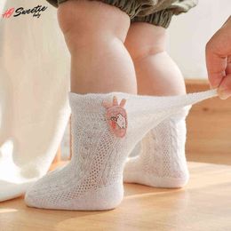 Couplesparty dunne baby sokken zomer mesh antislip babymeisje vloer socks kinderen cartoon accessoires popsokken jaar oud j220621