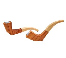 COURNOT Pipe en bois faite à la main créative avec bol en métal couleur bruyère 113MM pipe à tabac en bois taille de poche pipe à fumer portable4607865