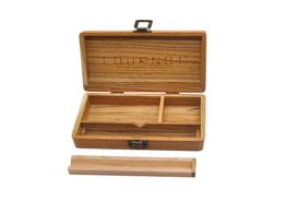 Cournot Natural Handmade Tobacco Houten Stash Case Box 50120173mm Rolling Tray Wood Tobacco Herb Box Smoke Pipe Accessories3990795