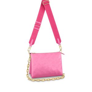 COUSSIN dernières femmes pochette sac de créateur marque de luxe sacs à bandoulière large bandoulière chaîne en métal sac à main en cuir véritable