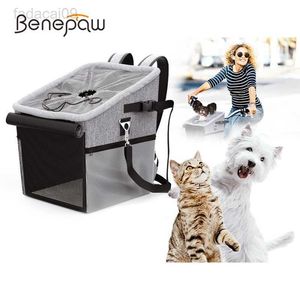 Cubierta Benepaw Transpirable Acolchado Bicicleta Perro Cesta Plegable Durable Pet Car Seat Carrier Gato Cachorro Mochila Para Raza Pequeña Mediana HKD230706