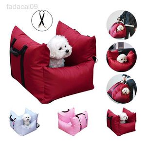 Couverture Tapis de transport avec ceinture de sécurité Chat Chiot Safe Carry House Chien Siège Sac Panier Pet Voiture Voyage Produit HKD230706