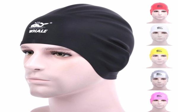 Gorros de natación con orejas para adultos, mujeres, hombres, niñas, jóvenes, pelo largo, flexibles y resistentes al agua, gorro de natación transpirable de silicona 100, 8873250