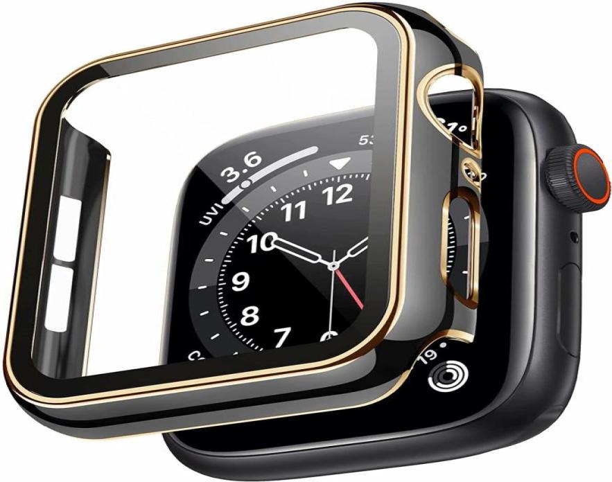 Deckung für Watch Case 45 mm 41 mm PC -Stoßfänger Tempered Glas für Uhr IWatch Serie 7 Case2876364
